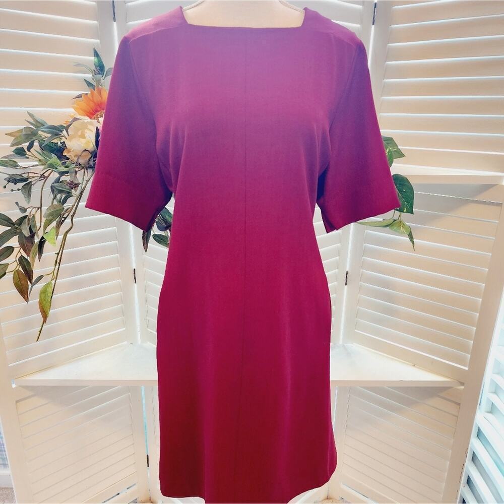 M.M. LAFLEUR NEW YORK BURGANDY SHIFT DRESS SIZE 1X